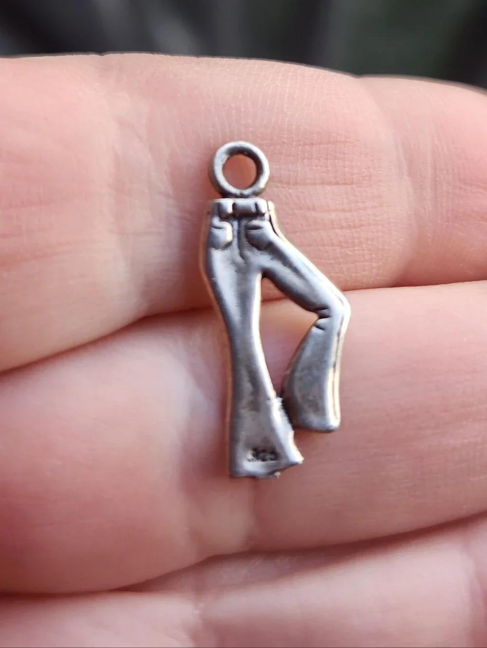Handmade Sterling Silver 925 Vintage Bell Bottom Pants Charm Pendant